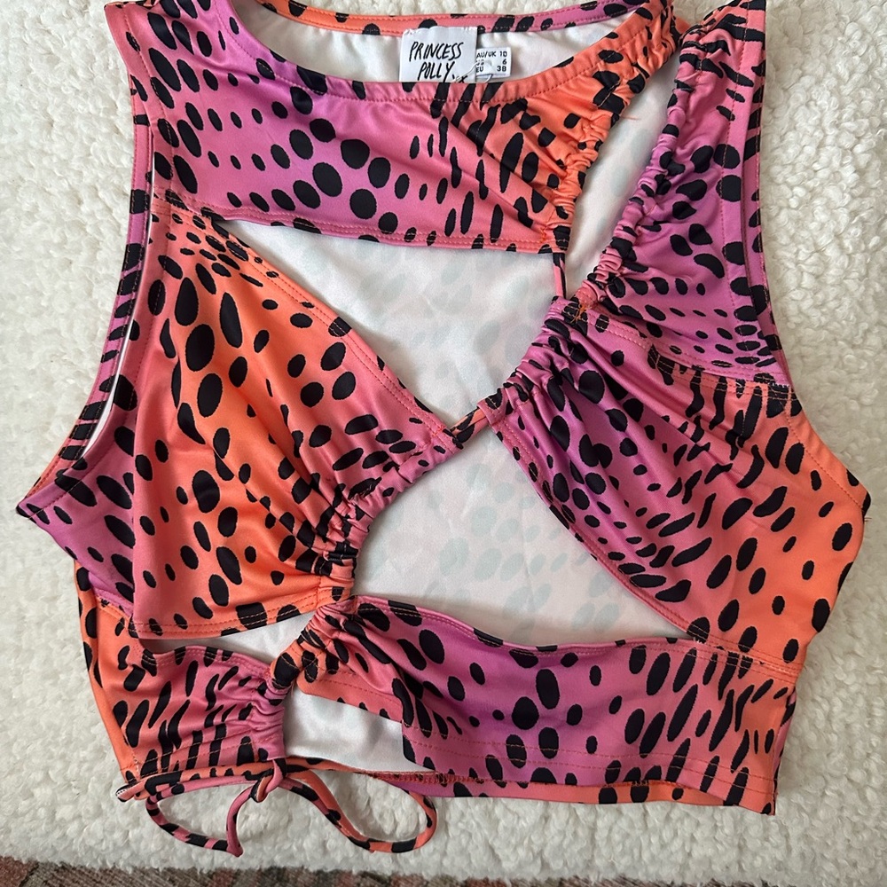 Princess Polly Pink and Orange Cut Out Tank Top